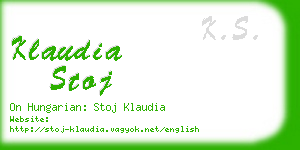 klaudia stoj business card
